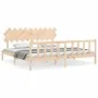 Estructura de cama con cabecero madera maciza 200x200 cm de vidaXL, Camas y somieres - Ref: Foro24-3193486, Precio: 145,35 €,...