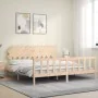 Estructura de cama con cabecero madera maciza 200x200 cm de vidaXL, Camas y somieres - Ref: Foro24-3193486, Precio: 145,35 €,...