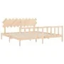 Estructura de cama con cabecero madera maciza 200x200 cm de vidaXL, Camas y somieres - Ref: Foro24-3193486, Precio: 145,35 €,...