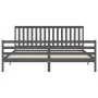 Gray solid wood bed frame with headboard 200x200 cm by vidaXL, Beds and slatted bases - Ref: Foro24-3194268, Price: 177,83 €,...