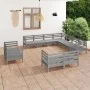 Gartenmöbel-Set 11-teilig aus massivem Kiefernholz, grau von vidaXL, Gartensets - Ref: Foro24-3083216, Preis: 655,00 €, Rabat...