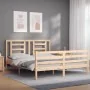 Bettgestell mit Massivholzkopfteil 160x200 cm von vidaXL, Betten und Lattenroste - Ref: Foro24-3194711, Preis: 135,53 €, Raba...