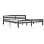 Solid pine wood bed frame dark grey 200x200 cm by vidaXL, Beds and slatted bases - Ref: Foro24-322095, Price: 114,15 €, Disco...