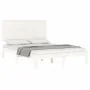 White solid wood bed frame with headboard 120x200 cm by vidaXL, Beds and slatted bases - Ref: Foro24-3193657, Price: 150,08 €...