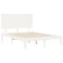 White solid wood bed frame with headboard 120x200 cm by vidaXL, Beds and slatted bases - Ref: Foro24-3193657, Price: 150,08 €...