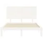 White solid wood bed frame with headboard 120x200 cm by vidaXL, Beds and slatted bases - Ref: Foro24-3193657, Price: 150,08 €...