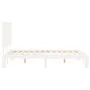 White solid wood bed frame with headboard 120x200 cm by vidaXL, Beds and slatted bases - Ref: Foro24-3193657, Price: 150,08 €...