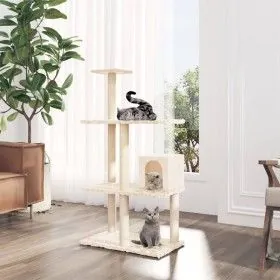 Cat scratching post with cream sisal posts 119 cm by vidaXL, Cat furniture - Ref: Foro24-171518, Price: 46,25 €, Discount: %