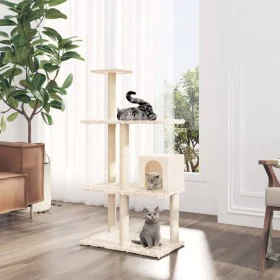 Katzenkratzbaum mit cremefarbenen Sisalstämmen, 119 cm von vidaXL, Katzenmöbel - Ref: Foro24-171518, Preis: 46,21 €, Rabatt: %