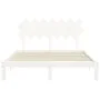 Double bed frame with white solid wood headboard by vidaXL, Beds and slatted bases - Ref: Foro24-3193732, Price: 149,21 €, Di...
