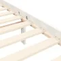 Double bed frame with white solid wood headboard by vidaXL, Beds and slatted bases - Ref: Foro24-3193732, Price: 149,21 €, Di...