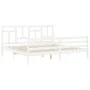 White solid wood bed frame with headboard 200x200 cm by vidaXL, Beds and slatted bases - Ref: Foro24-3194982, Price: 151,64 €...