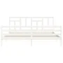 White solid wood bed frame with headboard 200x200 cm by vidaXL, Beds and slatted bases - Ref: Foro24-3194982, Price: 151,64 €...