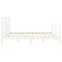 White solid wood bed frame with headboard 200x200 cm by vidaXL, Beds and slatted bases - Ref: Foro24-3194982, Price: 151,64 €...