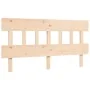 Bed frame with solid wood headboard 160x200 cm by vidaXL, Beds and slatted bases - Ref: Foro24-3195166, Price: 133,32 €, Disc...