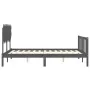 Double bed frame with gray solid wood headboard by vidaXL, Beds and slatted bases - Ref: Foro24-3193473, Price: 160,08 €, Dis...