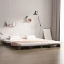 Gray solid pine wood pallet bed King Size 150x200 cm by vidaXL, Beds and slatted bases - Ref: Foro24-821399, Price: 182,24 €,...