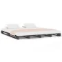 Gray solid pine wood pallet bed King Size 150x200 cm by vidaXL, Beds and slatted bases - Ref: Foro24-821399, Price: 182,24 €,...