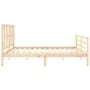 Bettgestell mit Massivholzkopfteil 200x200 cm von vidaXL, Betten und Lattenroste - Ref: Foro24-3194396, Preis: 145,26 €, Raba...