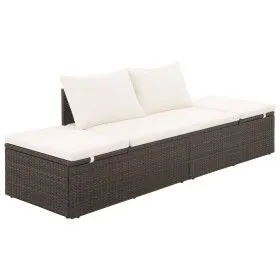 Cama de jardín 195x60 cm ratán sintético marrón de vidaXL, Camas para exteriores - Ref: Foro24-43954, Precio: 230,44 €, Descu...