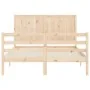 Bed frame with solid wood headboard 120x200 cm by vidaXL, Beds and slatted bases - Ref: Foro24-3194501, Price: 120,84 €, Disc...