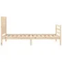 Bed frame with solid wood headboard 90x200 cm by vidaXL, Beds and slatted bases - Ref: Foro24-3195011, Price: 108,43 €, Disco...