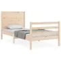 Estructura de cama con cabecero madera maciza 100x200 cm de vidaXL, Camas y somieres - Ref: Foro24-3194626, Precio: 122,15 €,...