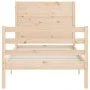 Bed frame with solid wood headboard 100x200 cm by vidaXL, Beds and slatted bases - Ref: Foro24-3194626, Price: 122,14 €, Disc...