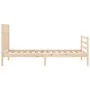 Bed frame with solid wood headboard 100x200 cm by vidaXL, Beds and slatted bases - Ref: Foro24-3194626, Price: 122,14 €, Disc...