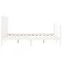 White solid wood bed frame with headboard 140x190 cm by vidaXL, Beds and slatted bases - Ref: Foro24-3193772, Price: 129,99 €...