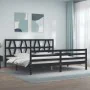 Bettgestell mit schwarzem Massivholzkopfteil 200x200 cm von vidaXL, Betten und Lattenroste - Ref: Foro24-3194400, Preis: 171,...