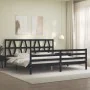 Bettgestell mit schwarzem Massivholzkopfteil 200x200 cm von vidaXL, Betten und Lattenroste - Ref: Foro24-3194400, Preis: 171,...