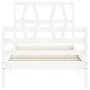 White solid wood bed frame with headboard 90x200 cm by vidaXL, Beds and slatted bases - Ref: Foro24-3194362, Price: 96,13 €, ...