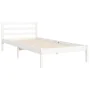 Weißer Massivholzbettrahmen mit Kopfteil 90x200 cm von vidaXL, Betten und Lattenroste - Ref: Foro24-3194362, Preis: 97,37 €, ...