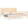 Bettgestell mit Massivholzkopfteil 200x200 cm von vidaXL, Betten und Lattenroste - Ref: Foro24-3194526, Preis: 169,38 €, Raba...