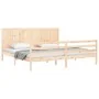Bettgestell mit Massivholzkopfteil 200x200 cm von vidaXL, Betten und Lattenroste - Ref: Foro24-3194526, Preis: 169,38 €, Raba...