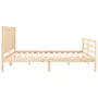 Bed frame with solid wood headboard 200x200 cm by vidaXL, Beds and slatted bases - Ref: Foro24-3194526, Price: 169,41 €, Disc...