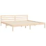 Bed frame with solid wood headboard 200x200 cm by vidaXL, Beds and slatted bases - Ref: Foro24-3194526, Price: 169,41 €, Disc...