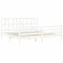 Estructura de cama con cabecero madera maciza blanco 200x200 cm de vidaXL, Camas y somieres - Ref: Foro24-3194397, Precio: 15...