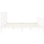 Weißer Massivholzbettrahmen mit Kopfteil 200x200 cm von vidaXL, Betten und Lattenroste - Ref: Foro24-3194397, Preis: 155,53 €...