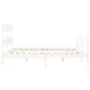 White solid wood bed frame with headboard 160x200 cm by vidaXL, Beds and slatted bases - Ref: Foro24-3195102, Price: 135,33 €...