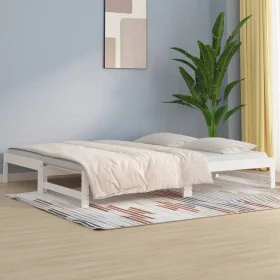 Removable sofa bed solid white pine wood 2x(90x200) cm by vidaXL, Beds and slatted bases - Ref: Foro24-820428, Price: 122,56 ...