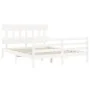 Estructura de cama con cabecero madera maciza blanco 160x200 cm de vidaXL, Camas y somieres - Ref: Foro24-3195167, Precio: 13...