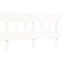 White solid wood bed frame with headboard 160x200 cm by vidaXL, Beds and slatted bases - Ref: Foro24-3195167, Price: 139,08 €...