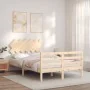 Bed frame with solid wood headboard 120x200 cm by vidaXL, Beds and slatted bases - Ref: Foro24-3195281, Price: 111,21 €, Disc...
