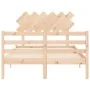 Bed frame with solid wood headboard 120x200 cm by vidaXL, Beds and slatted bases - Ref: Foro24-3195281, Price: 111,21 €, Disc...