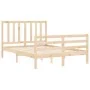 Estructura de cama con cabecero madera maciza 140x200 cm de vidaXL, Camas y somieres - Ref: Foro24-3193856, Precio: 117,83 €,...