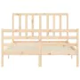 Bed frame with solid wood headboard 140x200 cm by vidaXL, Beds and slatted bases - Ref: Foro24-3193856, Price: 117,84 €, Disc...