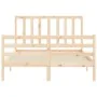 Estructura de cama con cabecero madera maciza 140x200 cm de vidaXL, Camas y somieres - Ref: Foro24-3193856, Precio: 117,83 €,...