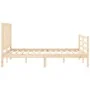 Estructura de cama con cabecero madera maciza 140x200 cm de vidaXL, Camas y somieres - Ref: Foro24-3193856, Precio: 117,83 €,...